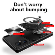 For Xiaomi Poco M5 5G CD Texture Sliding Camshield Magnetic Holder Phone Case(Red)