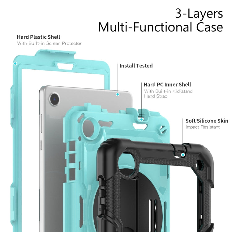 For Lenovo Tab M8 4th Gen Silicone Hybrid PC Tablet Case with Shoulder Strap(Light Blue PC) - Lenovo by PMC TechLife | Online Shopping South Africa | PMC TechLife | Buy Now Pay Later Mobicred