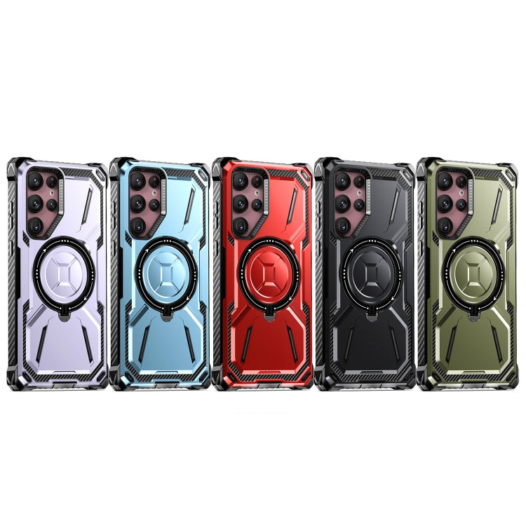 For Samsung Galaxy S21 5G Armor Series Holder Phone Case with Back Clip(Red) - free shipping - PMC TechLife - Order now!
