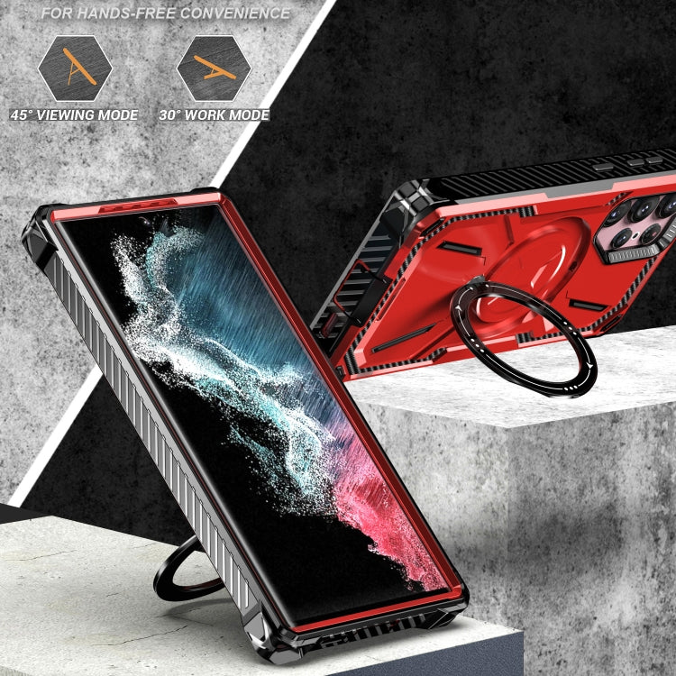 For Samsung Galaxy S22+ 5G Armor Series Holder Phone Case with Back Clip(Purple) - free shipping - PMC TechLife - Order now!