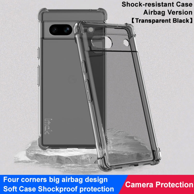 For Google Pixel 7a imak Shockproof Airbag TPU Phone Case(Transparent Black) - free shipping - PMC TechLife - Order now!