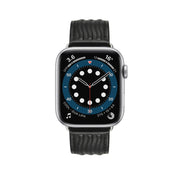 Embossed Line Genuine Leather Watch Band For Apple Watch 2 42mm(Black)