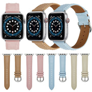 Embossed Love Genuine Leather Watch Band For Apple Watch SE 40mm(Blue)