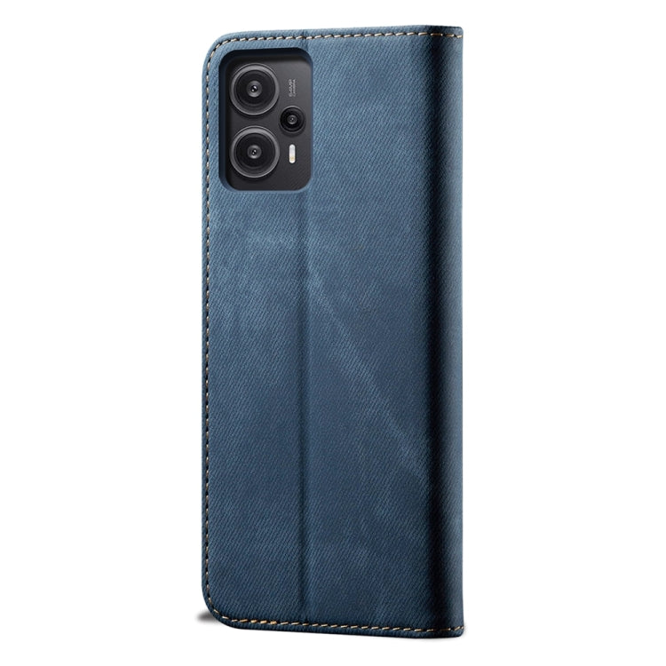 For Xiaomi Redmi Note 12 Turbo / Poco F5 Denim Texture Casual Style Flip Leather Phone Case(Blue) - free shipping - PMC TechLife - Order now!