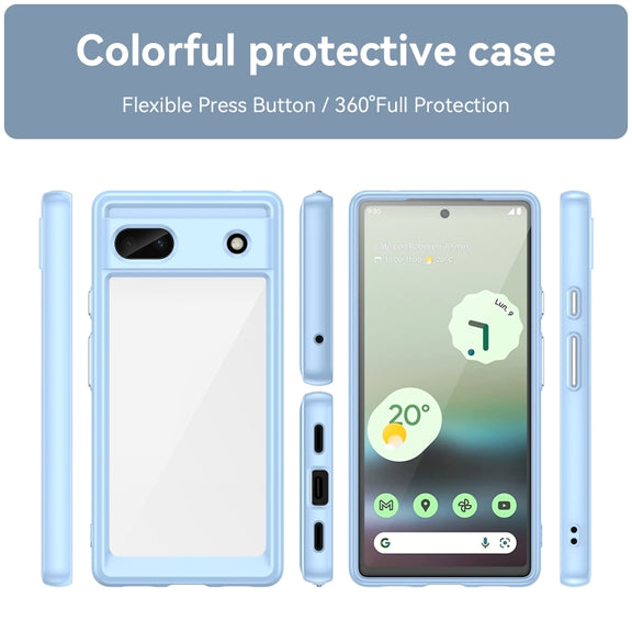 For Google Pixel 6A Colorful Series Acrylic + TPU Phone Case(Blue)