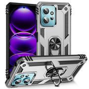 For Xiaomi Redmi Note 12 4G Global Shockproof TPU + PC Phone Case with Holder(Silver)
