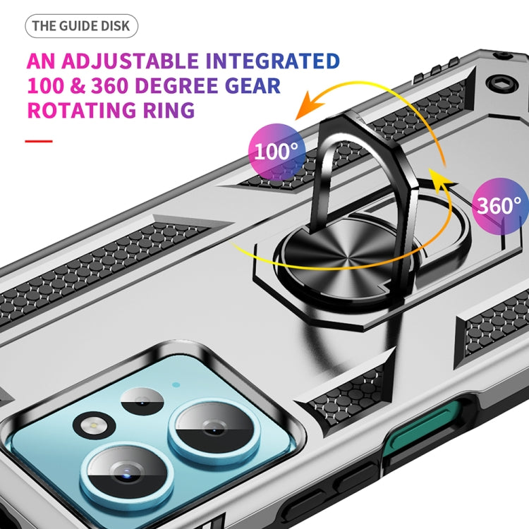 For Xiaomi Redmi Note 12 4G Global Shockproof TPU + PC Phone Case with Holder(Silver) - free shipping - PMC TechLife - Order now!