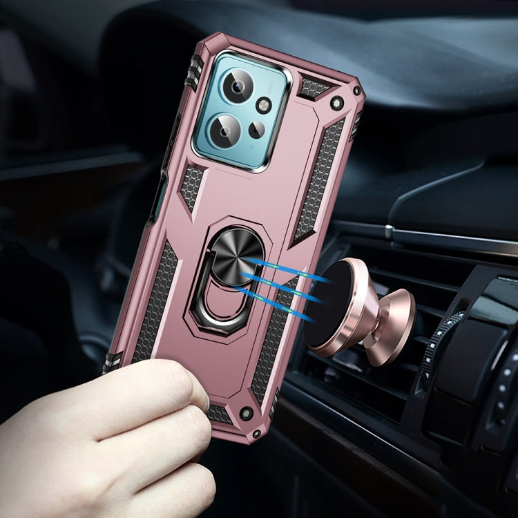 For Xiaomi Redmi Note 12 4G Global Shockproof TPU + PC Phone Case with Holder(Rose Gold)