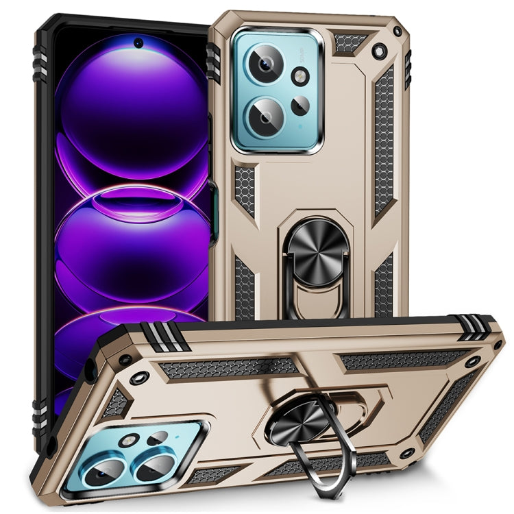 For Xiaomi Redmi Note 12 4G Global Shockproof TPU + PC Phone Case with Holder(Gold) - free shipping - PMC TechLife - Order now!