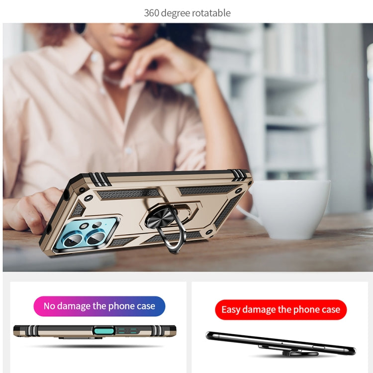 For Xiaomi Redmi Note 12 4G Global Shockproof TPU + PC Phone Case with Holder(Gold) - free shipping - PMC TechLife - Order now!