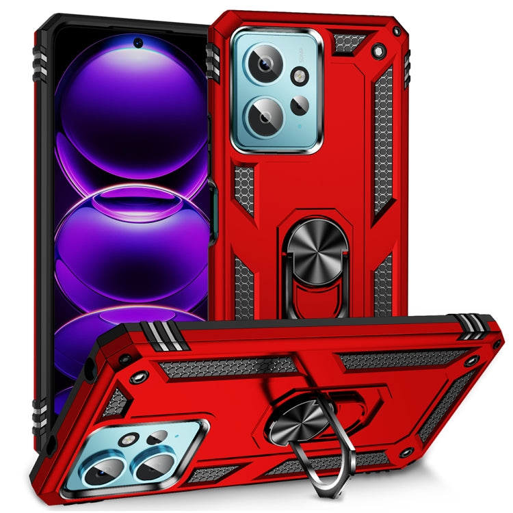 For Xiaomi Redmi Note 12 4G Global Shockproof TPU + PC Phone Case with Holder(Red) - free shipping - PMC TechLife - Order now!