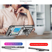 For Samsung Galaxy Z Flip5 Shockproof TPU + PC Phone Case with Holder(Silver)