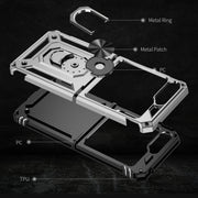 For Samsung Galaxy Z Flip5 Shockproof TPU + PC Phone Case with Holder(Silver)