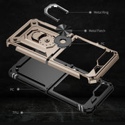 For Samsung Galaxy Z Flip5 Shockproof TPU + PC Phone Case with Holder(Gold)