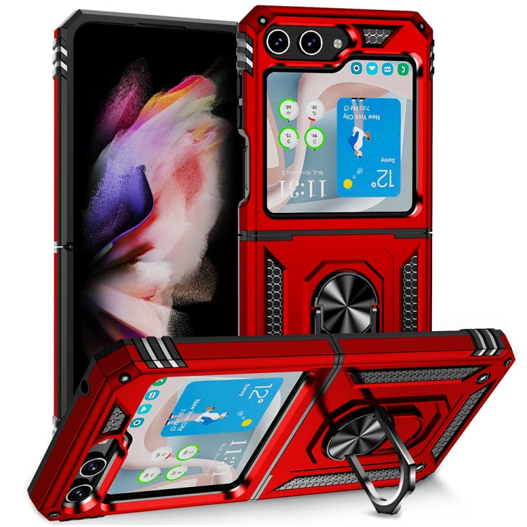For Samsung Galaxy Z Flip5 Shockproof TPU + PC Phone Case with Holder(Red) - free shipping - PMC TechLife - Order now!