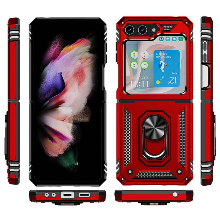 For Samsung Galaxy Z Flip5 Shockproof TPU + PC Phone Case with Holder(Red) - free shipping - PMC TechLife - Order now!