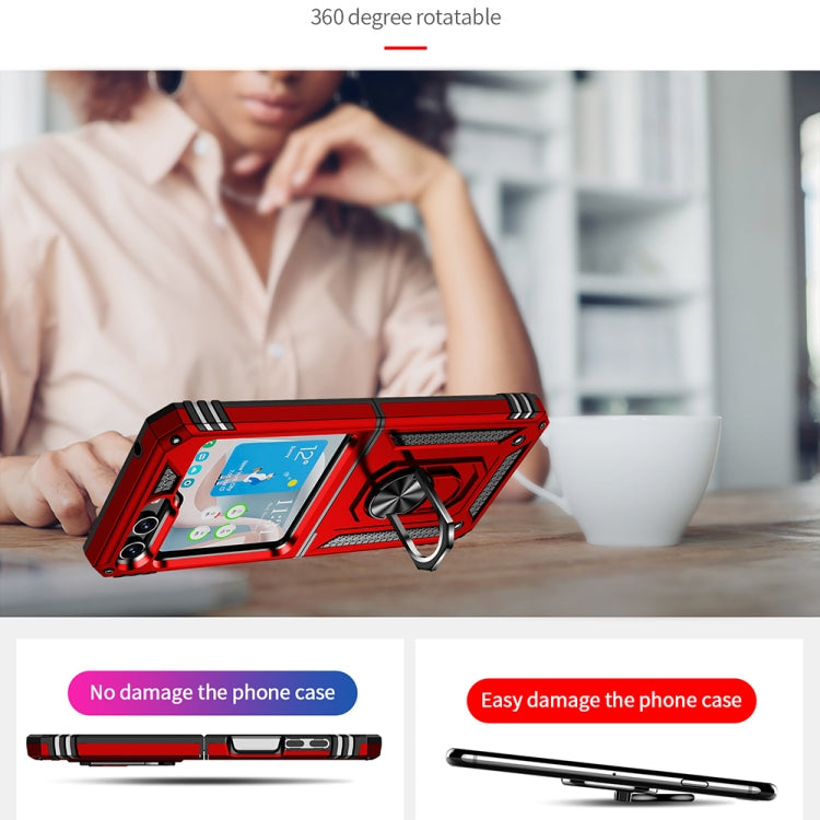 For Samsung Galaxy Z Flip5 Shockproof TPU + PC Phone Case with Holder(Red) - free shipping - PMC TechLife - Order now!