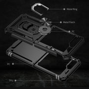 For Samsung Galaxy Z Flip5 Shockproof TPU + PC Phone Case with Holder(Red)