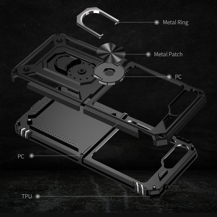 For Samsung Galaxy Z Flip5 Shockproof TPU + PC Phone Case with Holder(Red)