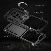 For Samsung Galaxy Z Flip5 Shockproof TPU + PC Phone Case with Holder(Black)