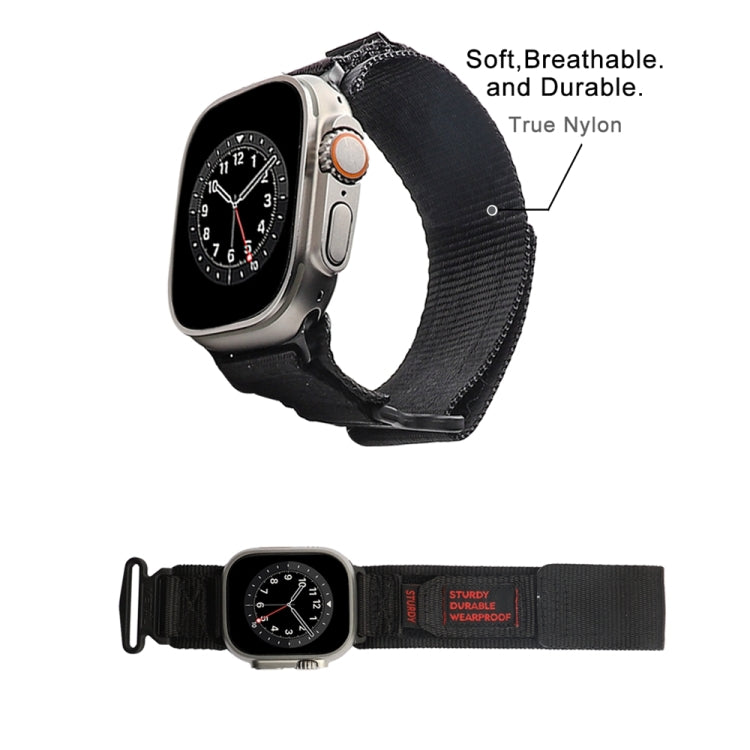 Nylon Two Section Watch Band For Apple Watch Ultra 49mm(Black)