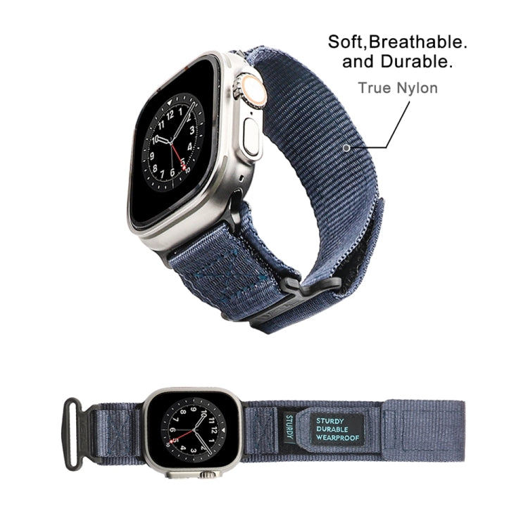 Nylon Two Section Watch Band For Apple Watch Ultra 49mm(Blue)