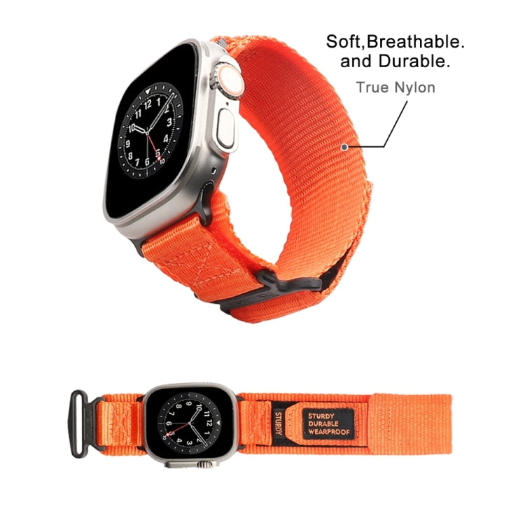 Nylon Two Section Watch Band For Apple Watch 8 41mm(Orange) - Watch Bands by PMC TechLife | Online Shopping South Africa | PMC TechLife