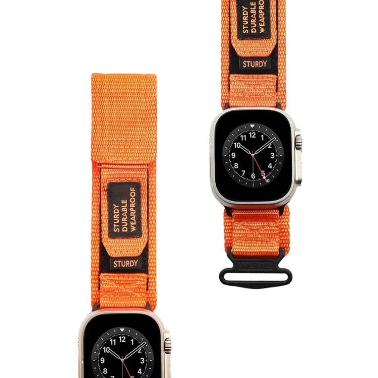 Nylon Two Section Watch Band For Apple Watch 8 45mm(Orange) - Watch Bands by PMC TechLife | Online Shopping South Africa | PMC TechLife