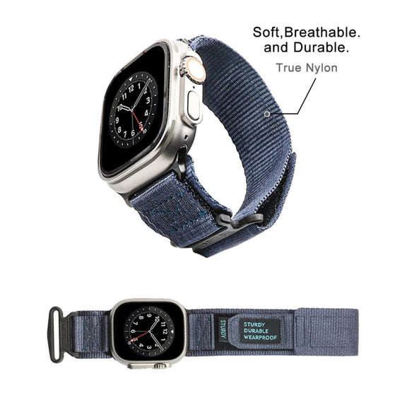 Nylon Two Section Watch Band For Apple Watch 7 41mm(Blue)