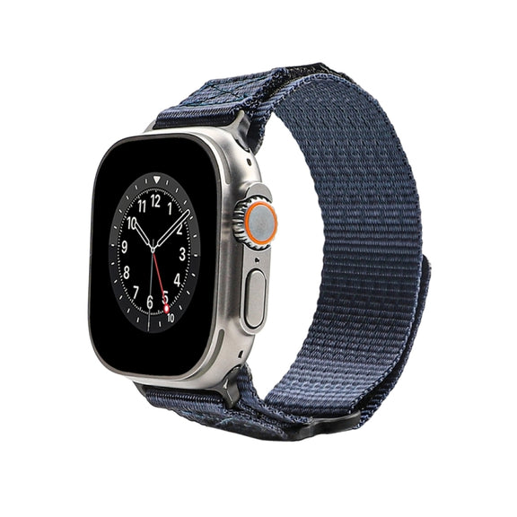 Nylon Two Section Watch Band For Apple Watch 7 45mm(Blue)