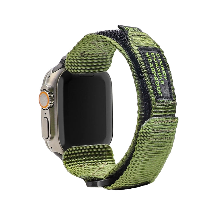 Nylon Two Section Watch Band For Apple Watch 7 45mm(Dark Green) - Watch Bands by PMC TechLife | Online Shopping South Africa | PMC TechLife
