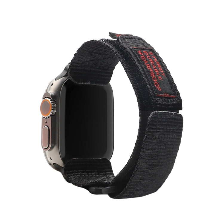 Nylon Two Section Watch Band For Apple Watch SE 44mm(Black) - Watch Bands by PMC TechLife | Online Shopping South Africa | PMC TechLife