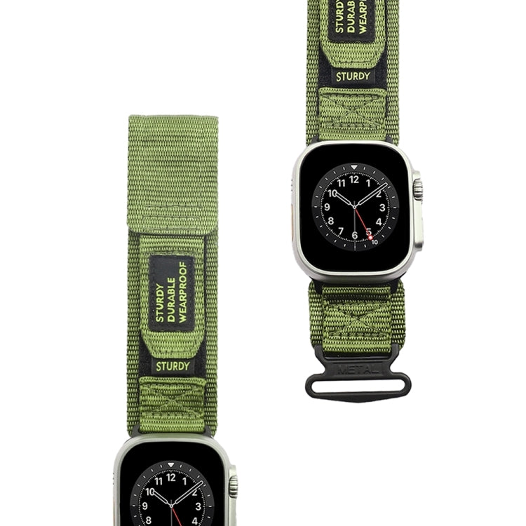Nylon Two Section Watch Band For Apple Watch 4 44mm(Dark Green) - Watch Bands by PMC TechLife | Online Shopping South Africa | PMC TechLife