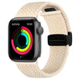 Magnetic Fold Clasp Woven Watch Band For Apple Watch Ultra 49mm(Starlight Color) - Watch Bands by PMC TechLife | Online Shopping South Africa | PMC TechLife