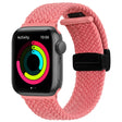 Magnetic Fold Clasp Woven Watch Band For Apple Watch SE 2022 44mm(Pink) - Watch Bands by PMC TechLife | Online Shopping South Africa | PMC TechLife