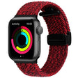 Magnetic Fold Clasp Woven Watch Band For Apple Watch SE 44mm(Black Sand Red) - Watch Bands by PMC TechLife | Online Shopping South Africa | PMC TechLife