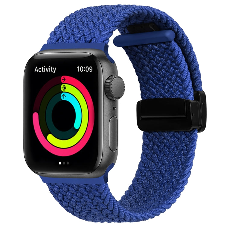 Magnetic Fold Clasp Woven Watch Band For Apple Watch 6 44mm(Blue) - Watch Bands by PMC TechLife | Online Shopping South Africa | PMC TechLife
