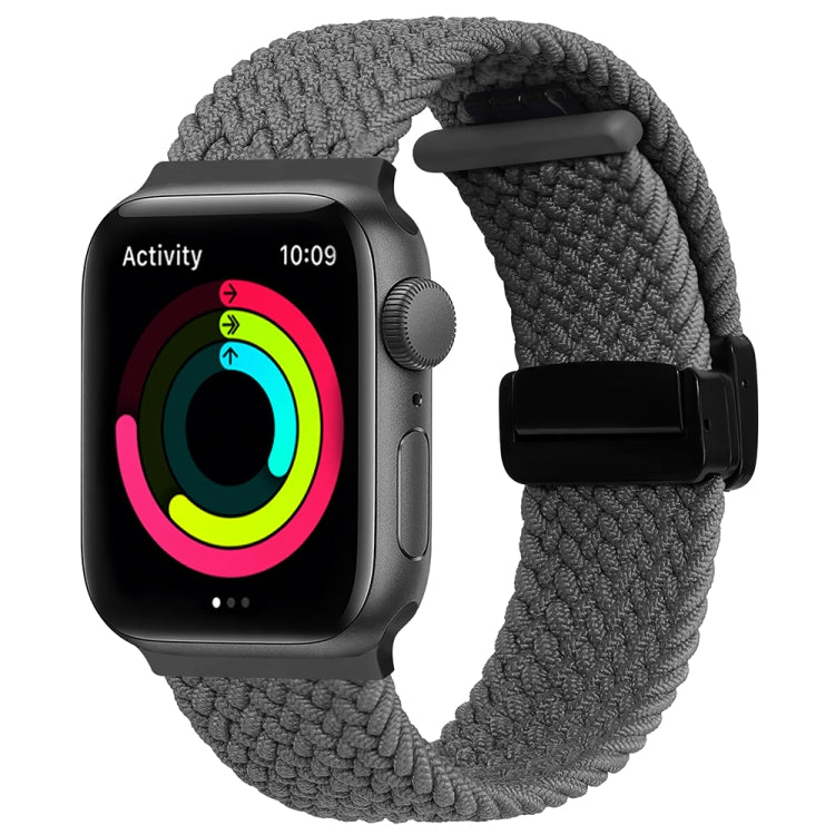 Magnetic Fold Clasp Woven Watch Band For Apple Watch 4 44mm(Grey) - Watch Bands by PMC TechLife | Online Shopping South Africa | PMC TechLife