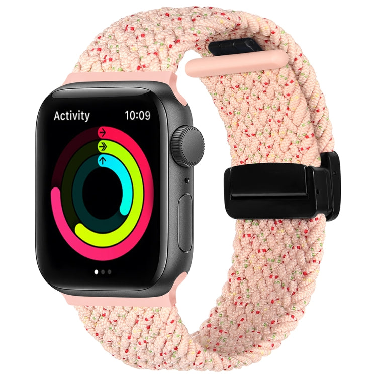 Magnetic Fold Clasp Woven Watch Band For Apple Watch 4 40mm(Starlight Pink) - Watch Bands by PMC TechLife | Online Shopping South Africa | PMC TechLife