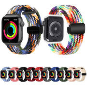 Magnetic Fold Clasp Woven Watch Band For Apple Watch 4 40mm(Denim Color)
