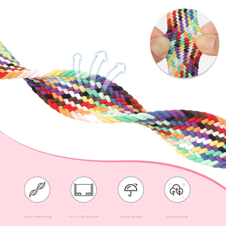 Magnetic Fold Clasp Woven Watch Band For Apple Watch SE 2022 44mm(Starlight Pink) - Watch Bands by PMC TechLife | Online Shopping South Africa | PMC TechLife