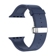 Metal Butterfly Buckle Silicone Watch Band For Apple Watch 4 40mm(Blue)