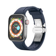 Metal Butterfly Buckle Silicone Watch Band For Apple Watch 2 42mm(Blue) - Watch Bands by PMC TechLife | Online Shopping South Africa | PMC TechLife
