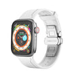 Metal Butterfly Buckle Silicone Watch Band For Apple Watch 42mm(White) - Watch Bands by PMC TechLife | Online Shopping South Africa | PMC TechLife