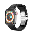 Metal Butterfly Buckle Silicone Watch Band For Apple Watch 38mm(Black) - Watch Bands by PMC TechLife | Online Shopping South Africa | PMC TechLife