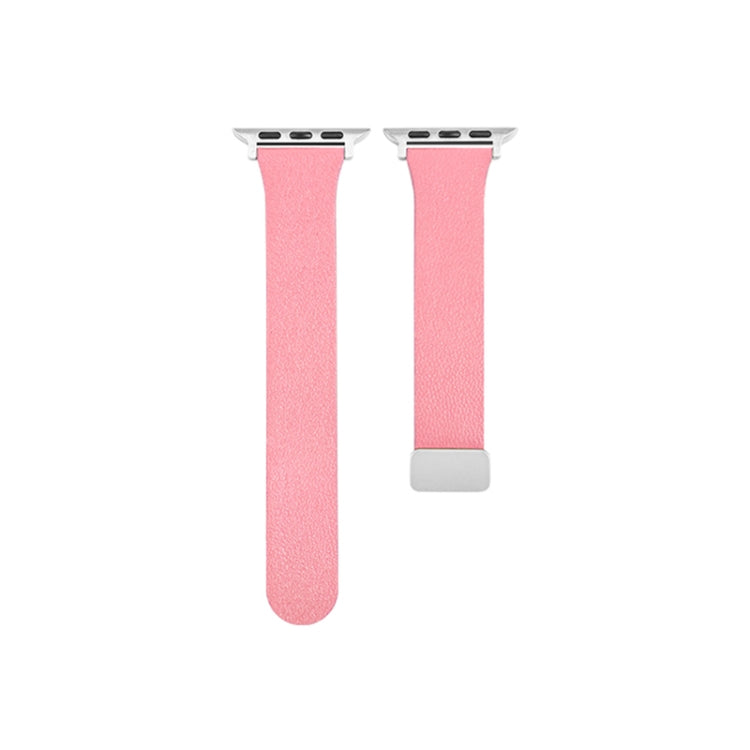 Sheepskin Texture Magnetic Folding Buckle Watch Band For Apple Watch 7 41mm(Pink) - Watch Bands by PMC TechLife | Online Shopping South Africa | PMC TechLife