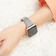 Sheepskin Texture Magnetic Folding Buckle Watch Band For Apple Watch 2 42mm(Grey)