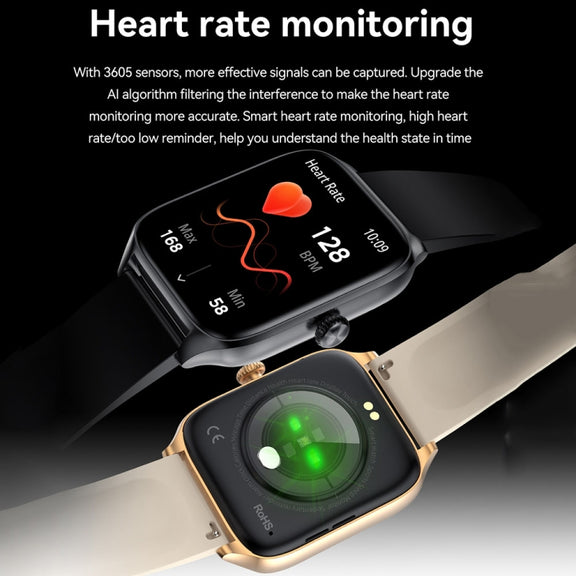T19 Pro 1.96 inch IP67 Water-resistant Silicone Band Smart Watch, Supports Dual-mode Bluetooth Call / Heart Rate Monitoring(Gold)