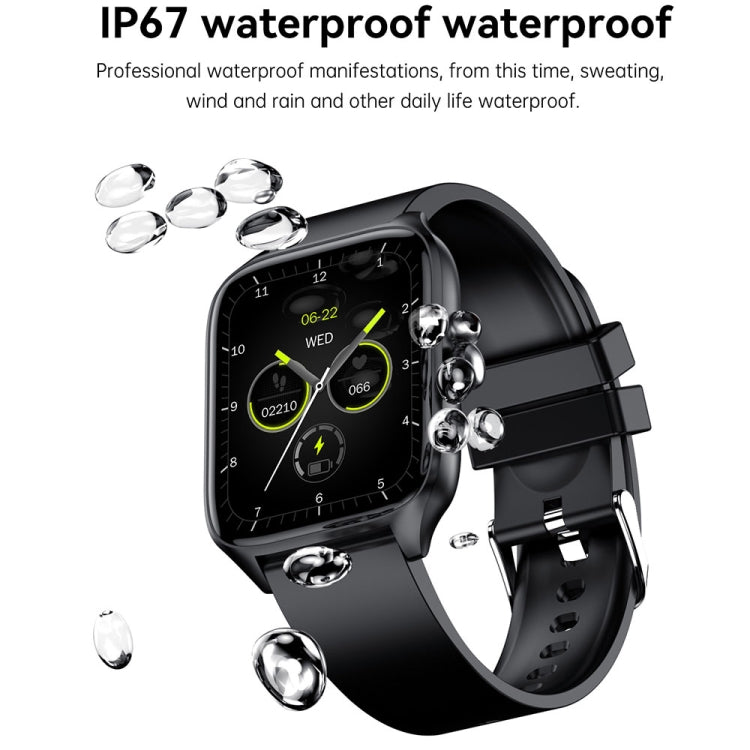T19 Pro 1.96 inch IP67 Waterproof Silicone Band Smart Watch, Supports Dual-mode Bluetooth Call / Heart Rate Monitoring(Black) - Smart Watches by PMC TechLife | Online Shopping South Africa | PMC TechLife