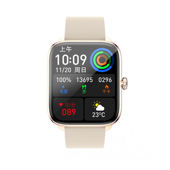 T20 1.96 inch IP67 Water-resistant Silicone Band Smart Watch, Supports Dual-mode Bluetooth Call / Heart Rate Monitoring(Gold)